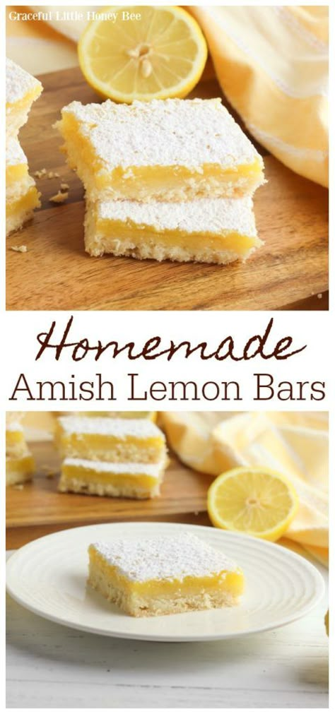 Lemon Bars Pioneer Woman, Homemade Lemon Bars, Amish Food, Lemon Bars Easy, Lemon Bars Recipe, Summer Picnics, Oreo Dessert, Amish Recipes, Yummy Dessert