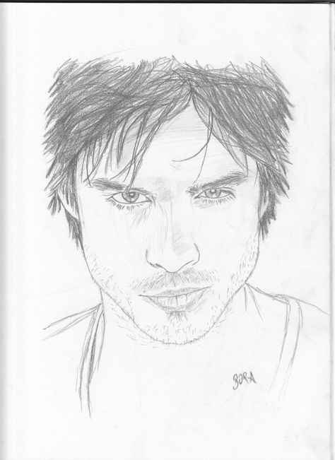 Ian Somerhalder Damon Salvatore Sketch Easy, Ian Somerhalder Sketch, Damon Drawing Easy, Damon Salvatore Drawing Easy, Damon Salvatore Sketch, Tvdu Drawings, Damon Drawing, Ian Somerhalder Drawings, Damon Salvatore Drawing