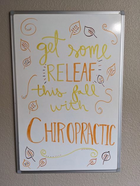 Chiropractic whiteboard ideas Halloween Chiropractic Jokes, Thanksgiving Chiropractic Boards, Chiropractic Board Ideas, Fall Chiropractic Boards, Thanksgiving Chiropractic, Whiteboard Ideas, Chiropractic Quotes, Fall Ideas, Marketing Ideas