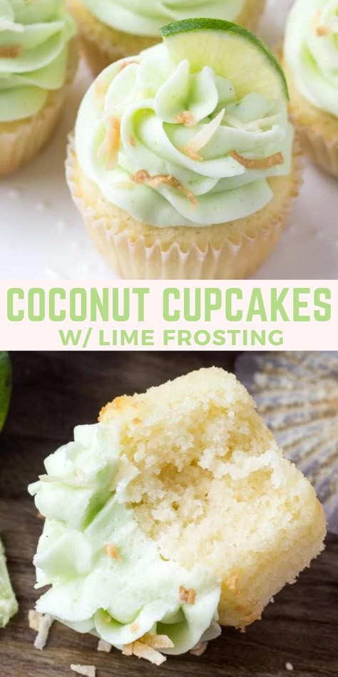 Lime Buttercream Frosting, Lime Frosting, Lime Buttercream, Tropical Cupcakes, Frosting Buttercream, Lime Cupcakes, Coconut Cupcakes, Buttercream Frosting Recipe, Salty Cake