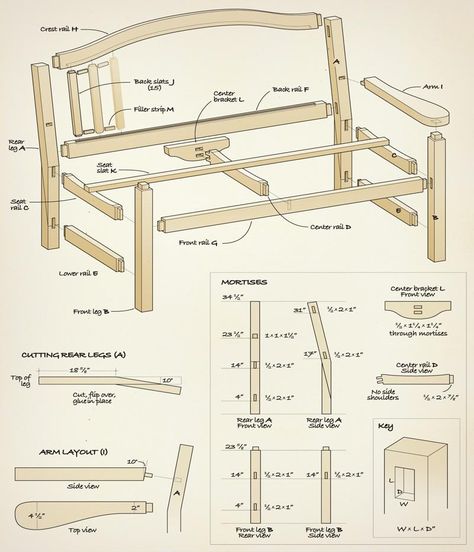 <strong>Outdoor Furniture:</strong> This classic English style garden bench is a great introduction to basic mortise and tenon construction and a comfortable addition to any deck or garden.<br />