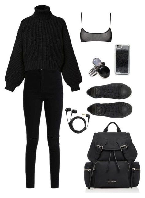 Sporty Goth, Winter Dark, Dark Outfits, Hipster Fashion, All Black Outfit, Mode Inspo, Edgy Outfits, Mode Inspiration, Polyvore Outfits