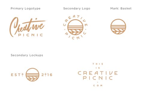 Making Sense of Your Brand's Primary and Secondary Logo | HoneyBook Picnic Logo, Logo Examples, Logo Variations, Creative Branding Design, Examples Of Logos, Secondary Logo, Letterpress Business Cards, Logo Identity, Branding Process