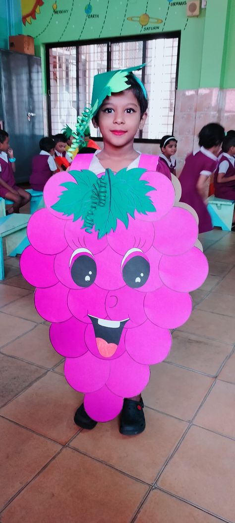 Grape fruit dress Fruit Fancy Dress, Grapes Costume, Fruit Dress, Fancy Dress Costume, School Events, Dress Costume, Fancy Dress Costumes, Costume Dress, Fancy Dress