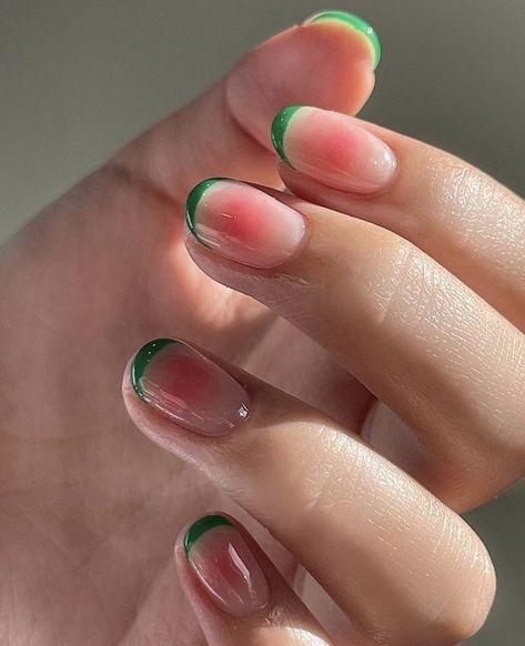 Anting Manik, Minimal Nails Art, Watermelon Nails, Hippie Nails, Hello Nails, Minimal Nails, Blush Nails, Soft Nails, Nail Idea