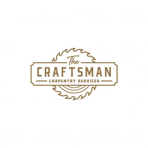 Vintage retro craftsman carpentry logo P... | Premium Vector #Freepik #vector #logo #vintage #label #wood Carpentry Logo Design, Carpentry Logo, Tool Logo Design, Wood Logo Design, Handyman Logo, Garage Logo, Tool Logo, Construction Logo Design, Wood Logo