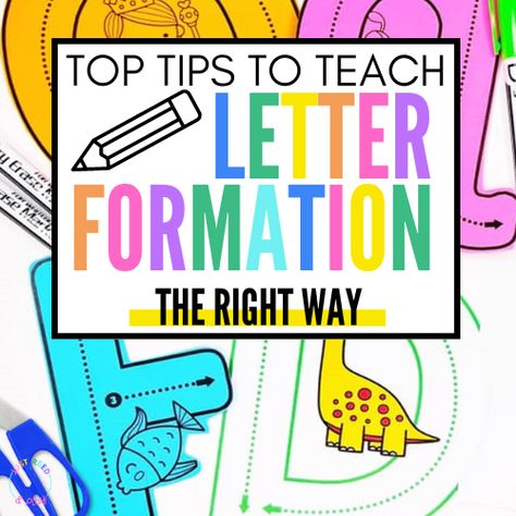 Teach your preschool or kindergarten children proper letter formation with these fun and engaging hands-on letter ideas. Help children learn to write letters of the alphabet with the ideas in this post! Helping Preschoolers Learn Letters, How To Teach Writing Letters, Letter Order To Teach Preschool, Teaching Strategies Creative Curriculum, Learn To Write Letters, Letter Formation Activities, Preschool Transitions, Letter Reversals, Pre Writing Activities