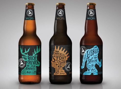 Alchimiste Microbrewery - Hors Série — The Dieline - Branding & Packaging Beer Website, Beer Typography, Craft Beer Label Design, Craft Beer Design, Beer Bottle Design, Craft Beer Packaging, Beer Branding, Beer Packaging Design, Beer Illustration