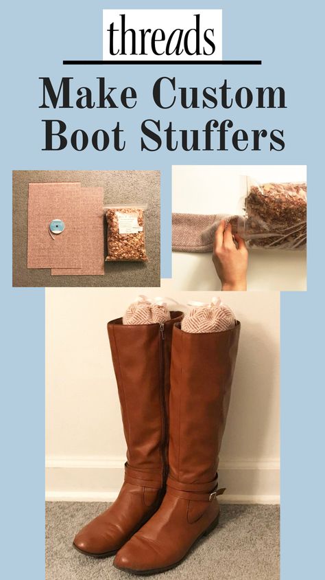 Keep your boots fresh with these easy-to-make boot stuffers.    #DIY #BootStuffers #Sewinghowto Diy Boot Inserts, Boot Stuffers Diy, Diy Boot Shapers, How To Make Boots, Stinky Shoes, Organised Life, Boot Tree, Fix Clothing, Boot Shaper