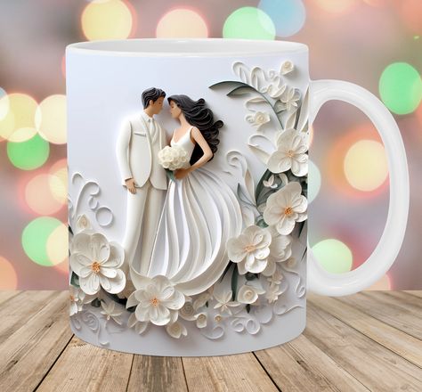 Custom Wedding Decor, Couple Mug, Flowers Mug, Fancy Jewellery Designs, Mug Template, Mug Sublimation, Couple Mugs, Mug Wrap, Fancy Jewellery