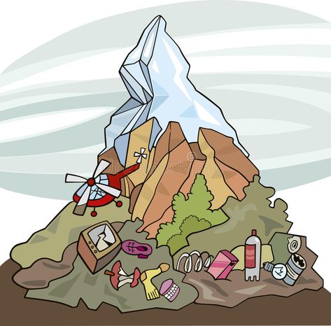 Environmental pollution. Illustration of mountain and lot of rubbish around it , #SPONSORED, #Illustration, #pollution, #Environmental, #rubbish, #lot #ad Land Pollution Illustration, Land Pollution Drawing, Pollution Illustration, Land Pollution, Penguin Images, Magic Land, Environmental Problem, Kids Background, Environmental Pollution