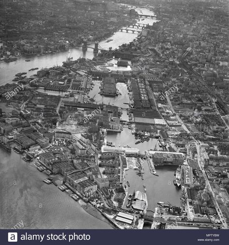 Download this stock image: Shadwell Basin, Wapping, Tower Hamlets, London, 1963. Artist: Aerofilms. - MPTYBW from Alamy's library of millions of high resolution stock photos, illustrations and vectors. London Docklands, London Boroughs, Tower Hamlets, London History, London Photos, Old London, Aerial Photo, London City, East London