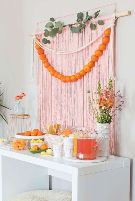 Brunch Backdrop, Simple Brunch, Diy Brunch, Orange Baby Shower, Peach Party, Orange Party, Fiesta Tropical, Diy Event, A Beautiful Mess