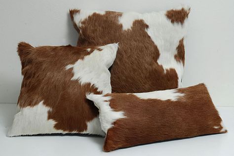 Pillow Covers Design, Bedroom Pillows Arrangement, Cowhide Decor, Western Pillows, Cowhide Cushions, Cowhide Furniture, Designer Bed Sheets, Emoji Pillows, Retail Store Interior Design