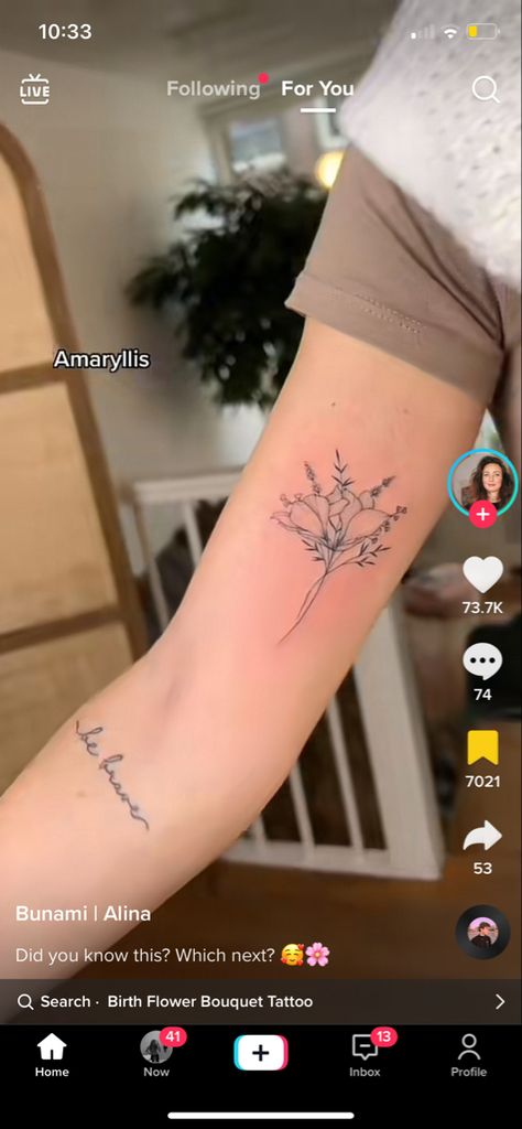 Amaryllis Tattoo Simple, Amaryllis Tattoo, Flower Outline Tattoo, Amaryllis Bouquet, Amaryllis Flower, Flower Bouquet Tattoo, Outline Tattoo, Bouquet Tattoo, Amaryllis Flowers