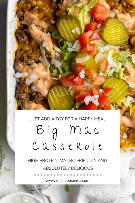 Big Mac Casserole, Table D Hote, Macro Friendly Recipes, Beef Casserole Recipes, Macro Meals, High Protein Meals, Dinner This Week, Protein Meals, Beef Dinner