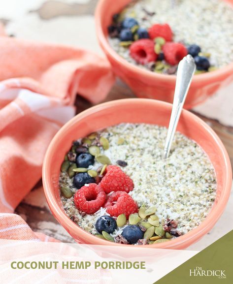 Hemp Hearts Recipes, Vegan Keto Recipes, Porridge Recipes, Balanced Breakfast, Morning Smoothie, Keto Diet Menu, Vegan Keto, Leaky Gut, Paleo Breakfast