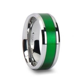 VARDON Tungsten Carbide Ring with Textured Green Inlay - 8mm Mens Wedding Bands Tungsten, Tungsten Carbide Wedding Bands, Men Rings, Titanium Wedding Band, Custom Wedding Rings, Tungsten Carbide Rings, Hard Metal, Tungsten Wedding Bands, Wolfram