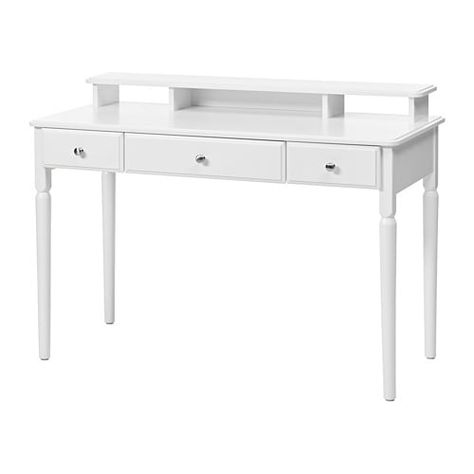 TYSSEDAL Dressing table IKEA Plenty of space for your daily makeup and styling. Smooth running drawer with pull-out stop. Tyssedal Ikea, Brimnes Dressing Table, Ikea Tyssedal, Ikea Dressing Table, Malm Ikea, Malm Dressing Table, Painted Table Tops, White Dressing Tables, Vanity Bedroom