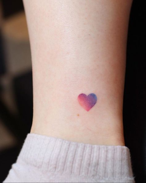 Love Small Tattoo, Tattoo Designs For Neck, A Bird Tattoo, Purple Heart Tattoos, Tattoo Ideas For Woman, Heart Tattoo Ankle, Paper Plane Tattoo, Tattoo Side, Small Colorful Tattoos