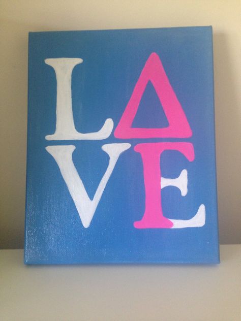 delta gamma love canvas painting Delta Gamma Tattoo, Delta Gamma Anchor Big Little, Delta Gamma Paintings Canvases, Delta Gamma Paintings, Delta Canvas Painting, Delta Gamma Aesthetic, Sorority Crafts Canvases, Delta Gamma Canvas, Delta Gamma Crafts