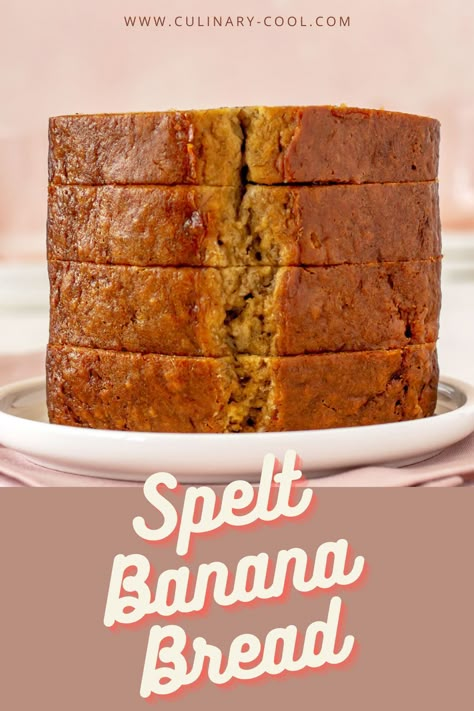 Banana Spelt Bread, Spelt Banana Muffins, Spelt Flour Banana Bread, Banana Bread Without Sugar, Milling Flour, Alkaline Desserts, Spelt Banana Bread, Spelt Flour Recipes, Keto Favorites