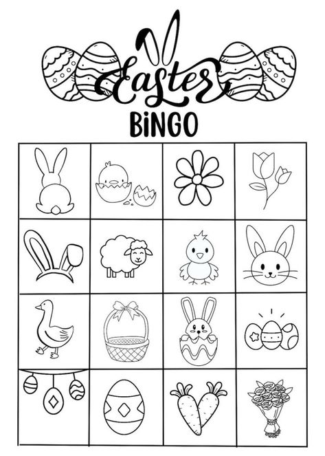 Grab this black and white Easter Bingo Set of 30 free printables for kids and adults to play this Easter! Great for classroom parties, Easter day, or just fun with family. Kids can color these bingo cards and play a fun game! Easter Day Activities For Kids, Free Easter Activity Printables, Easter Bingo Free Printable, Easter Day Activities, Easter Activities For Adults, Easter Bingo Cards, Easter Bunny Ears Headband, Custom Bingo Cards, Road Trip Bingo