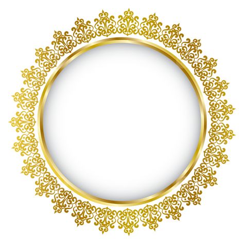 Golden Circle Frame Png, Golden Round Frame Png, Round Circle Png, Gold Circle Frame Png, Round Graphic Design, Elements For Graphic Design, Design Png Graphics, Png Frame Design, Wedding Png Background