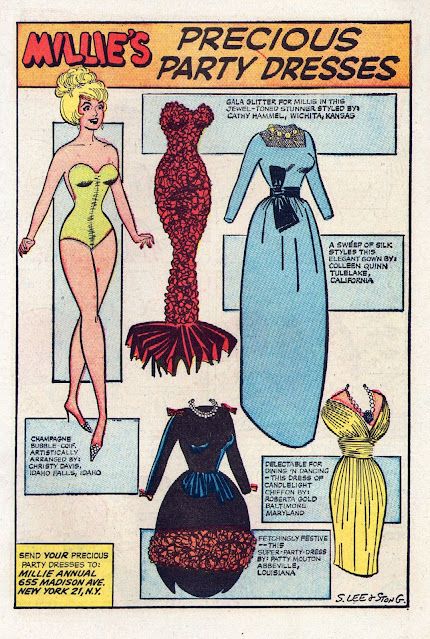 Millie The Model, Comic Book Paper, Champagne Bubbles, Super Party, History Fashion, Vintage Paper Dolls, Gowns Of Elegance, Comic Book Characters, Vintage Comics