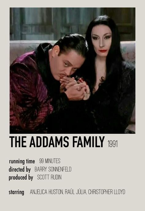 Family Polaroid, Addams Family Poster, Addams Family 1991, Raul Julia, Iconic Movie Posters, Anjelica Huston, Adams Family, Polaroid Poster, The Addams Family