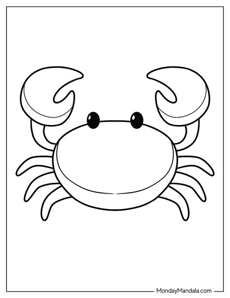 20 Crab Coloring Pages (Free PDF Printables) Crab Colouring Pages, Crustaceans Drawing, Crab Template, Crab Coloring Page, Crab Printable, Diy Crab, Sea Animals Coloring Pages, Beach Objects, Summer Education