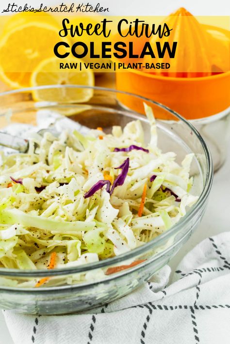 Citrus Slaw Recipes, Citrus Coleslaw Recipe, Sweet And Sour Slaw Recipe, Citrus Slaw, Coleslaw Recipes, Cheesecake Fruit Salad, Cabbage And Carrots, Work Recipes, Coleslaw Recipe Easy