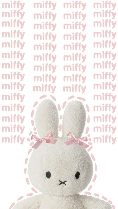 Bunny Coquette Wallpaper, Pink Acubi Wallpaper, Miffy Iphone Wallpaper, Cute Miffy Wallpaper, Pink Doodle Wallpaper, Pink Miffy Wallpaper, Cute Bow Wallpaper, Wallpapers Bunny, Miffy Background