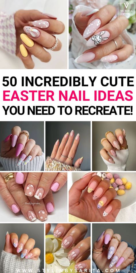 easter nail ideas Easter Nails Design Spring, Easter Nail Ideas, Easter Nail Art Designs, Pastel Nail Art, Chic Nail Art, Easter Nail, Bunny Nails, Easter Nail Designs, Easter Nail Art