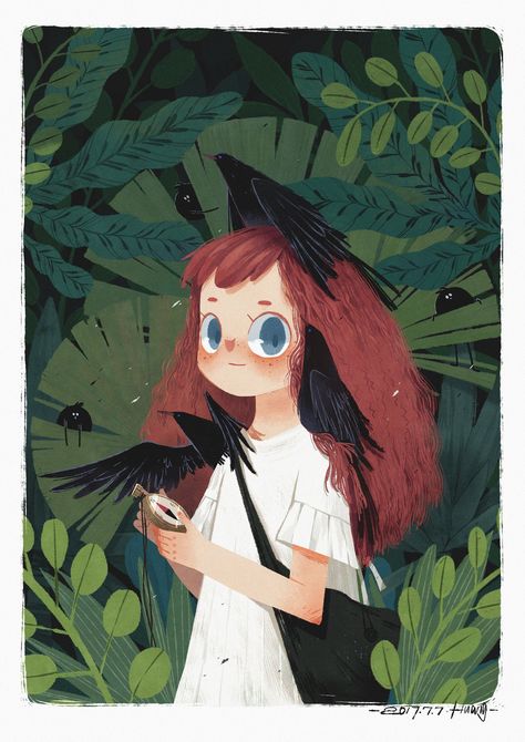 lost in the forest on Behance You Kick Miette, Me As Character, Illustrated Backgrounds, Illustrated Characters, Me Character, Throat Punch, Men Tattoos, Art Mignon, Baby Illustration