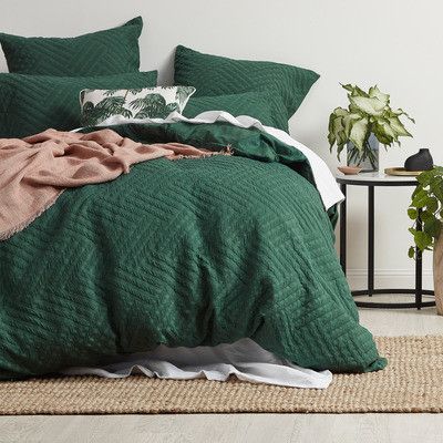 Temple & Webster Forest Alessia Cotton Quilt Cover Set & Reviews Sunday Blues, Fluffy Comforter, Boho Comforters, King Size Comforter Sets, Green Comforter, King Size Comforters, Bed Comforter Sets, Quilt Covers, Farmhouse Bedding