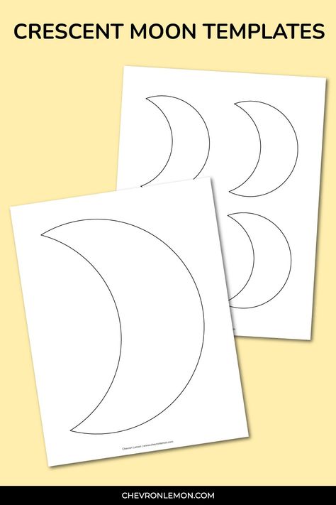 Free printable crescent moon templates Half Moon Stencil, Crescent Moon Printable, Fizzy Moon Craft, Crescent Moon Craft Preschool, Crescent Moon Template Free Printable, Free Moon Printables, Moon Crafts Preschool, Moon Template Free Printable, Moon Crafts For Kids