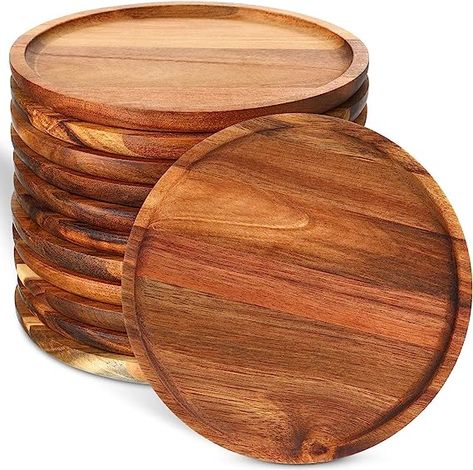 Wooden Charger Plates, Wooden Chargers, Dining Room Table Centerpiece, Tray For Coffee Table, Wood Plates, Dinner Tray, Wood Dishes, Coffee Table Kitchen, Serving Tray Wood