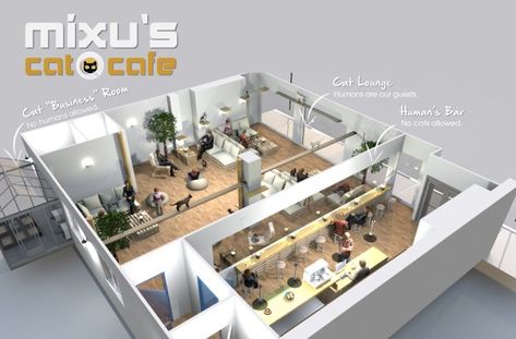 Cafe Floor, Cafe Floor Plan, Cafe Idea, Cafe Business, Rental Space, Cat Lounge, Pet Hotel, Cat Cuddle, Cat Cafe