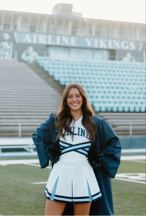 #seniorpictures Cheerleader Senior Pictures, Senior Picture Ideas Cheer, Cheerleading Senior Pictures, Cheerleading Poses, Cheer Photography, Cheer Picture Poses, Cute Cheer Pictures, Senior Pictures Sports, Senior Portrait Poses