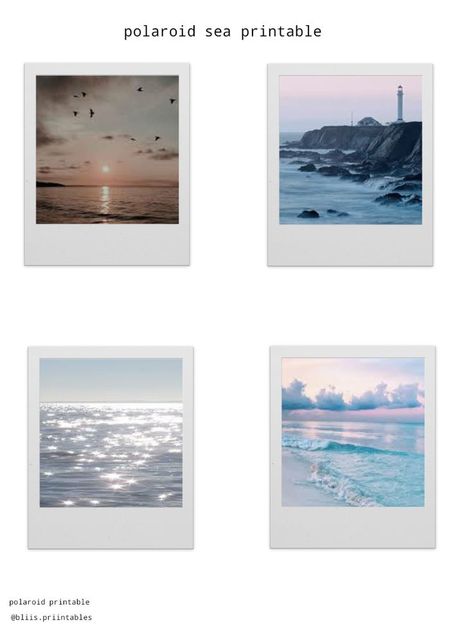 During this pandemic i know that some of you guys really miss bringing your polaroid camera to the beach an taking pictures of the sea.So i made this printable for you to bring back sweet memories of the sea to you! Polaroid Pictures Aesthetic Printable, Polaroid Sea, Aesthetic Polaroid Pictures, Polaroid Pictures Aesthetic, Polaroid Printable, Sea Printable, Beach 2024, Printable Wall Collage, Polaroid Photography