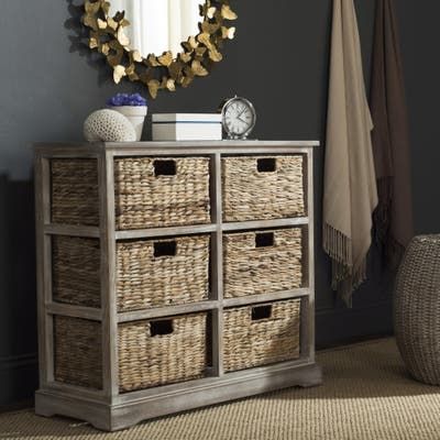 Buy Decorative Storage & Organizers Online at Overstock | Our Best Storage & Organization Deals Wicker Basket Storage, Shelf Baskets Storage, Safavieh Furniture, Wicker Baskets Storage, Basket Storage, Organization Decor, Pull Out Drawers, Basket Organization, Wicker Basket