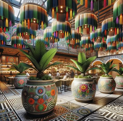 Question: Would You Visit this FUN 🇲🇽 Mexican Restaurant? My @giLherrera twist of Modern Mexican Hacienda Restaurant with some #FridaKahlo & Tulum Vibes . My @giLherrera Hotel & Hospitality career still INSPIRES me from my wonderful years at @marriottintl @desertsprings from managing fine dining to the nightclub scene. SaLudos a todos mis Restauranteros ♥️👋🏼👋🏼 At CoLores Decor Our team is constantly experimenting with textures & “WOW” styles for a UNIQUE statement design for any room…Introdu... Hacienda Restaurant, Modern Mexican Hacienda, Mexican Bathroom Ideas, Mediterranean Restaurant Design, Mexican Restaurants Interior, Latin Decor, Mexican Style Decor, Mexican Restaurant Design, Mexican Restaurant Decor