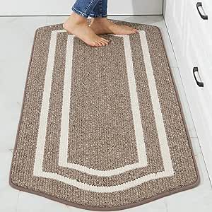 COSY HOMEER Long Kitchen Floor Mats for in Front of Sink Super Absorbent Kitchen Rugs and Mats 24"x48" Non-Skid Kitchen Mat Standing Mat Washable,Polypropylene,Brown,Frame Kitchen Floor Mats, Standing Mat, Rugs Washable, Kitchen Rugs Washable, Long Kitchen, Kitchen Clean, Kitchen Rugs And Mats, Sink Mats, Rugs And Mats