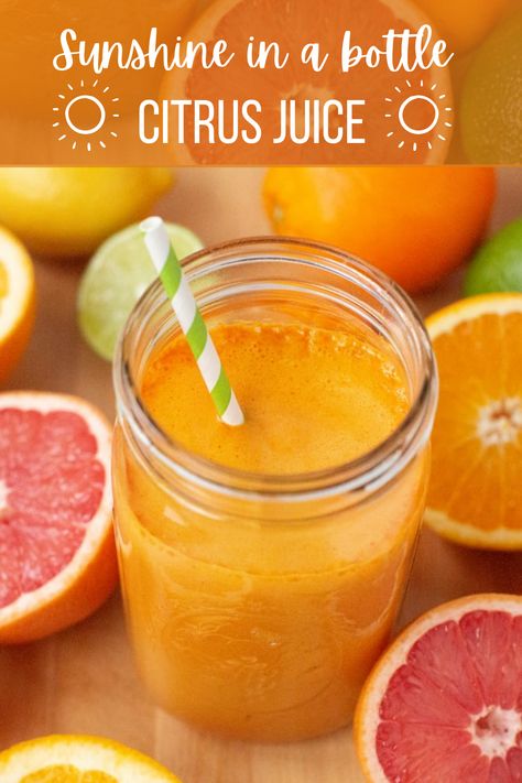 Let's face it, we could all use a little more sunshine in the winter! Bring some brightness into your life with this delicious vegan juice full of flavorful, vitamin-packed fruits like mandarins, limes, oranges, grapefruits, and lemon. It's easy, nutritious, and brings a smile to every sip. Try it for yourself today! #juicing #juicingrecipes #juicerrecipes #orangejuicerecipes #citrusjuice #citrusjuicerrecipes #mandarinorangerecipes #limejuice #limejuicerecipes #lemonjuice #lemonjuicerecipes Grapefruit Orange Lemon Juice, Grapefruit Orange Juice, Lime Recipes Healthy, Healthy Juice Recipe, Lime Juice Recipes, Beet Juice Recipe, Lemon Juice Recipes, Orange Juice Recipes, Avocado Juice