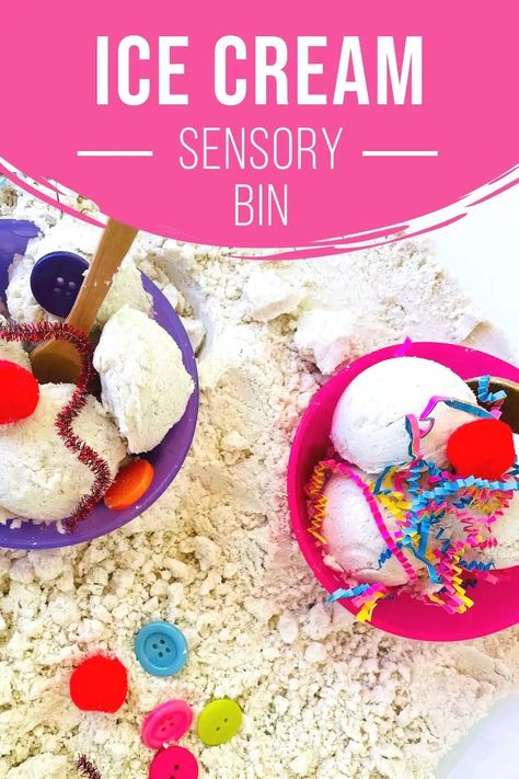 Looking for summer preschool activities? Check out this adorable Summer Sensory Bin! Preschoolers will love creating moon sand ice cream sundaes and ice cream cones with this fun summer sensory bin idea! Check out the details and inspiration to build your own preschool summer sensory bin here. Summer Sensory Bin, Summer Sensory, Summer Preschool Activities, Moon Sand, Ice Cream Sundaes, Sand And Water Table, Summer Preschool, Easy Ice Cream, Ice Cream Cones