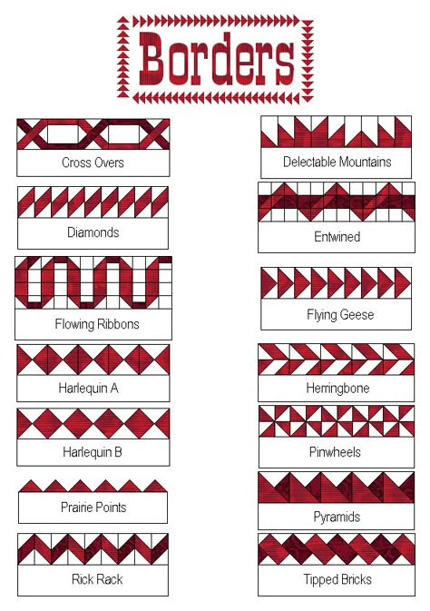 More great border construction ideas from Quilter's Cache. Get inspired and make those borders exciting! DLW Modern Quilt Borders Ideas, Wilderness Quilt Patterns Free, Sawtooth Quilt Border, Quilt Borders Ideas Inspiration Simple, Small Panel Quilts Ideas Layout, Tube Quilting With Jelly Rolls, Diamond Quilt Border, Easy Quilt Borders, Quilt Borders Ideas Simple