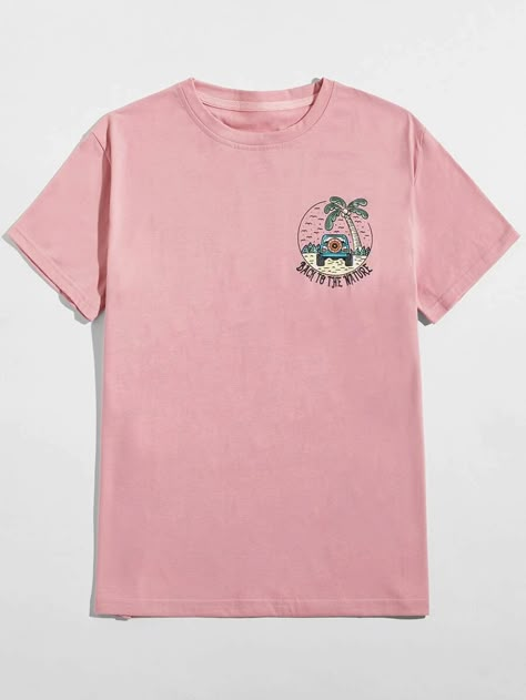 ROMWE X Shakeurbrain Guys Letter Tropical Graphic Tee | SHEIN USA Sleepwear Women Pajamas, Tops Shein, Artist Fashion, Women's Nightgowns, Womens Kimono, Men's Tops, Kids Outfits Girls, Pajama Set Women, Denim Shorts Women