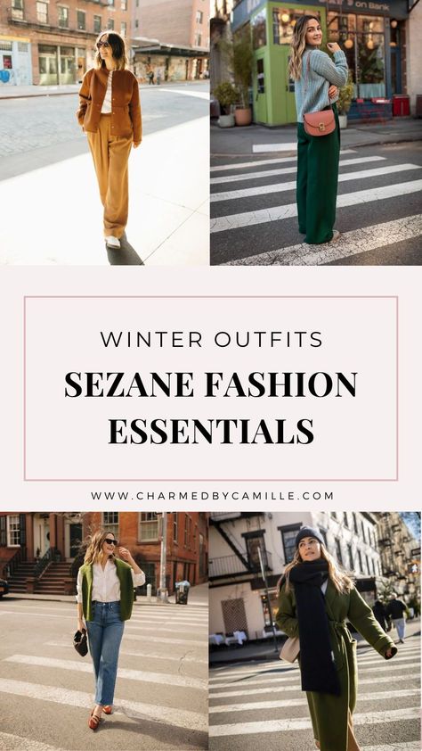 Sezane, a French brand that is one of Charmed By Camille's favorite brands that just released their new winter collection. In this post, she sharing her favorite items from the brand for the new season. From sweaters to jackets, boots, and denim, find what you need to complete your Winter wardrobe today! Sezane Outfits, Sezane Winter, Sezane Outfit, Sweater Weather Outfits, French Clothing Brands, New Winter Collection, French Clothing, Outfit Inspiration Women, Classy Outfit Ideas