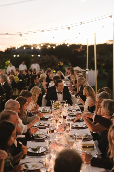 Classic black tie country club wedding in The Hamptons - 100 Layer Cake Festive Black Tie Wedding, Hamptons Wedding Reception, Small Black Tie Wedding, Black Tie Wedding Photos, Black Tie Country Wedding, Black Tie Backyard Wedding, Country Club Wedding Aesthetic, Hamptons Wedding Aesthetic, Hamptons Summer Party